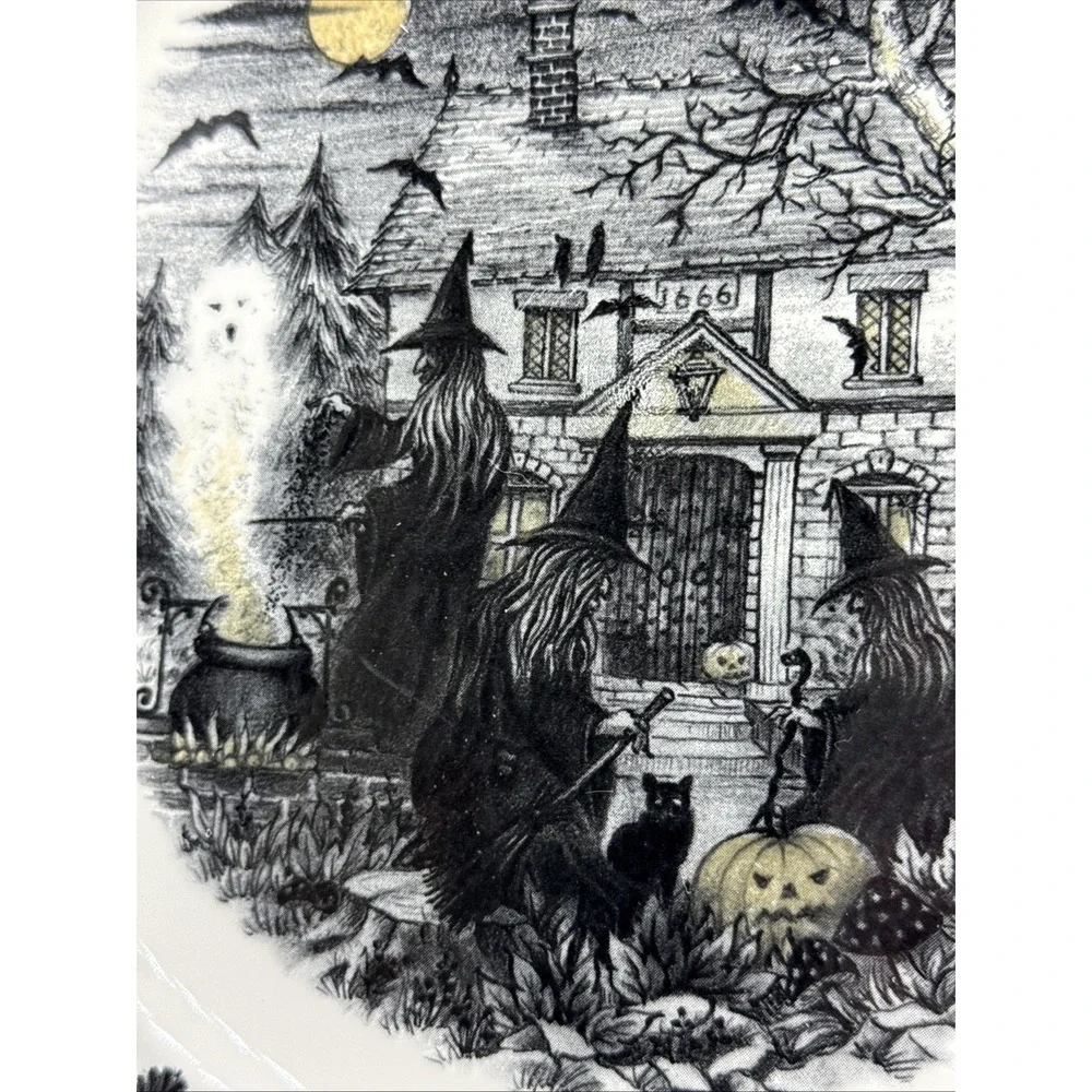 The Witches Coven Dinner Plates By Royal Stafford Halloween 11 Inch Set Of 4 New